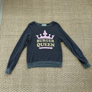 Wildfox Couture “Burger Queen” Baggy Beach Sweatshirt Women’s Size Small